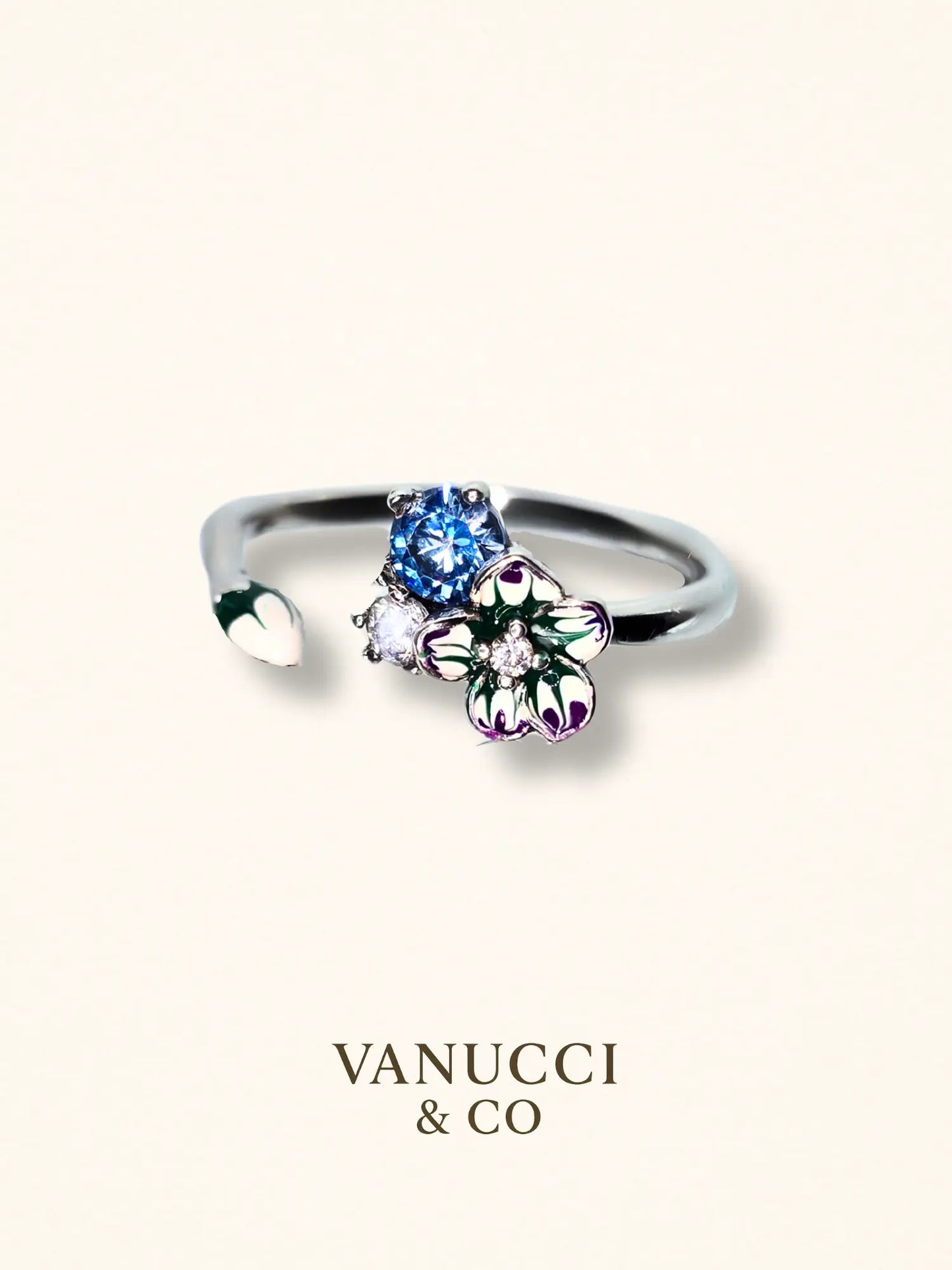 Anillo Flor Ajustable Plata 925 - VANUCCI & CO