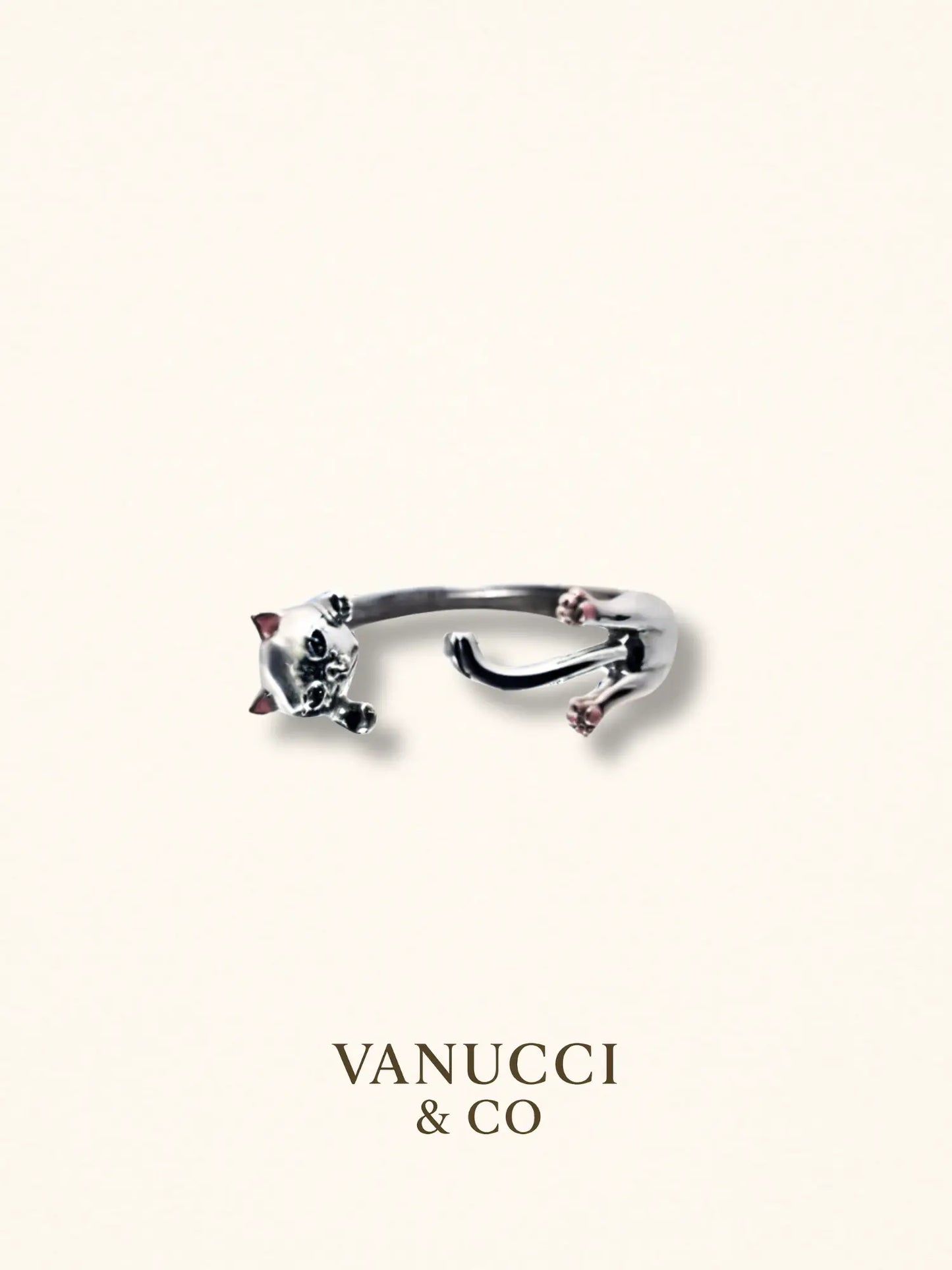 Anillo Gato Ajustable Plata 925 - VANUCCI & CO
