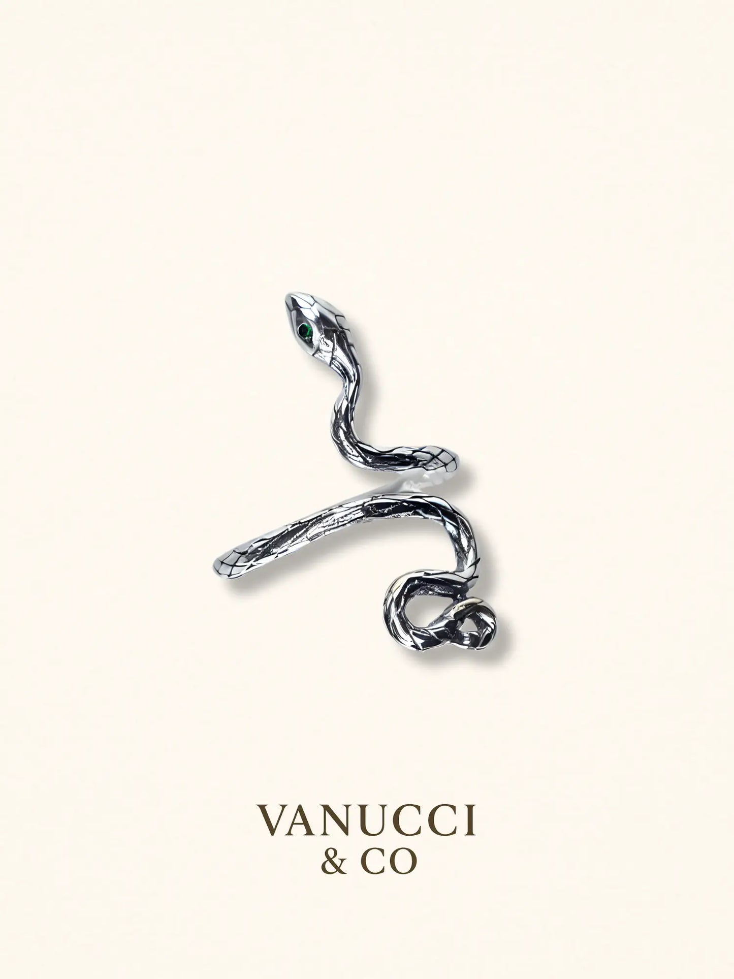 Anillo Serpiente Ajustable Plata 925 - VANUCCI & CO