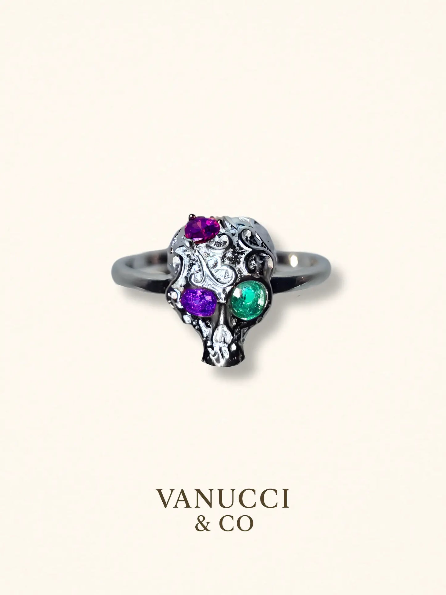 Anillo Calavera Ajustable Plata 925 - VANUCCI & CO