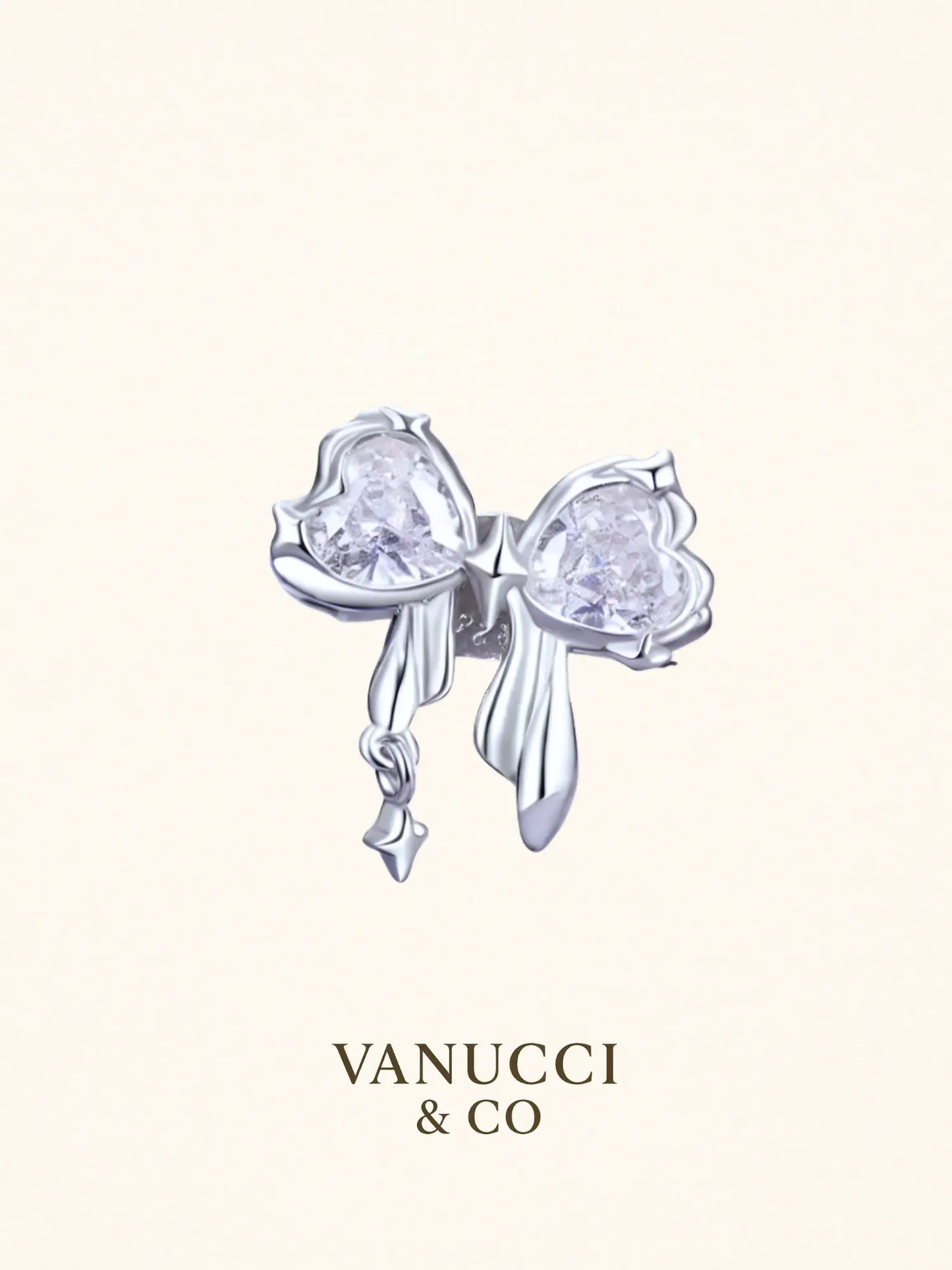 Arete lazo circonias blancas corazón Plata 925 - VANUCCI & CO