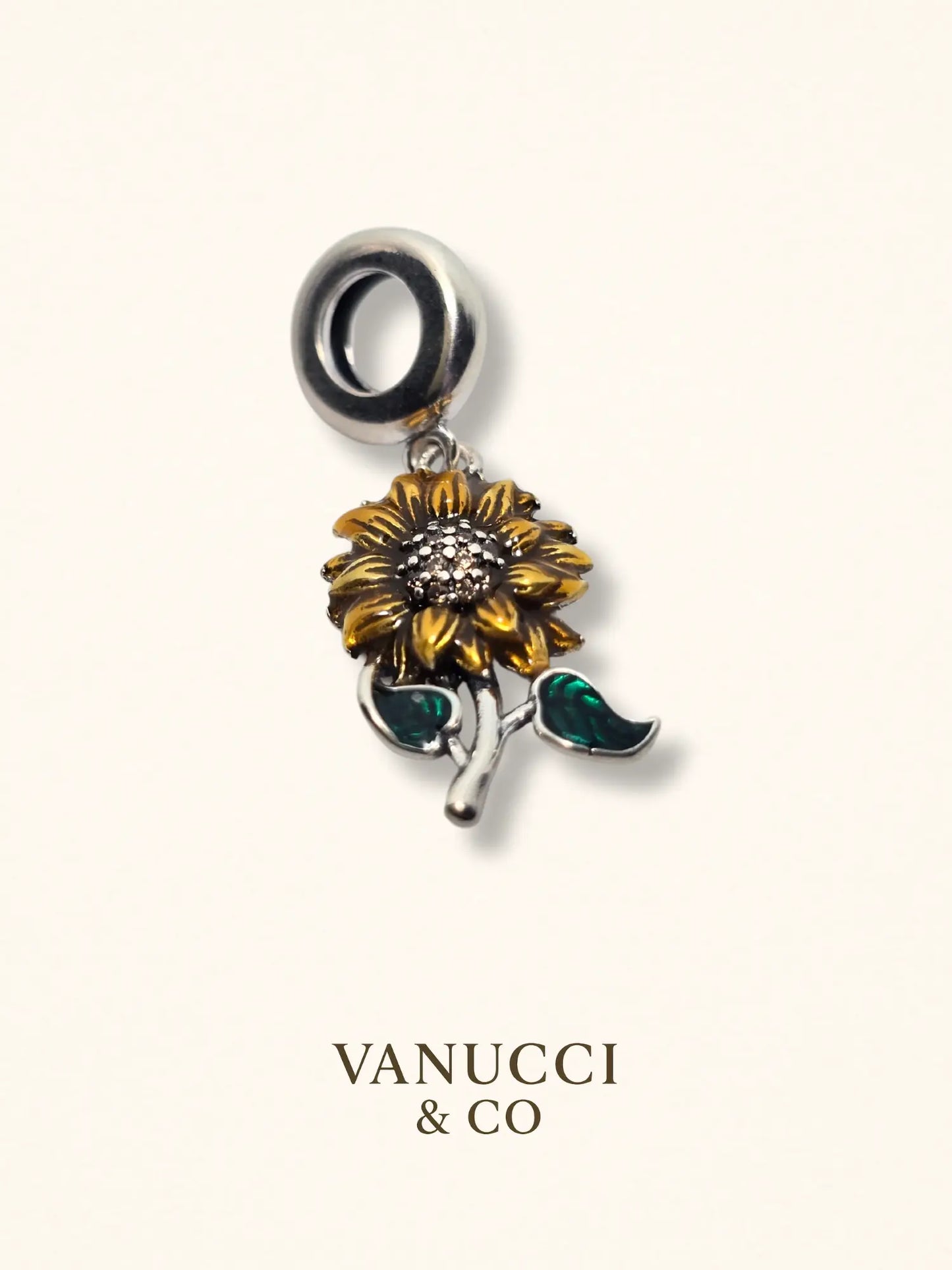 Charm colgante con diseño de girasol Plata 925 - VANUCCI & CO