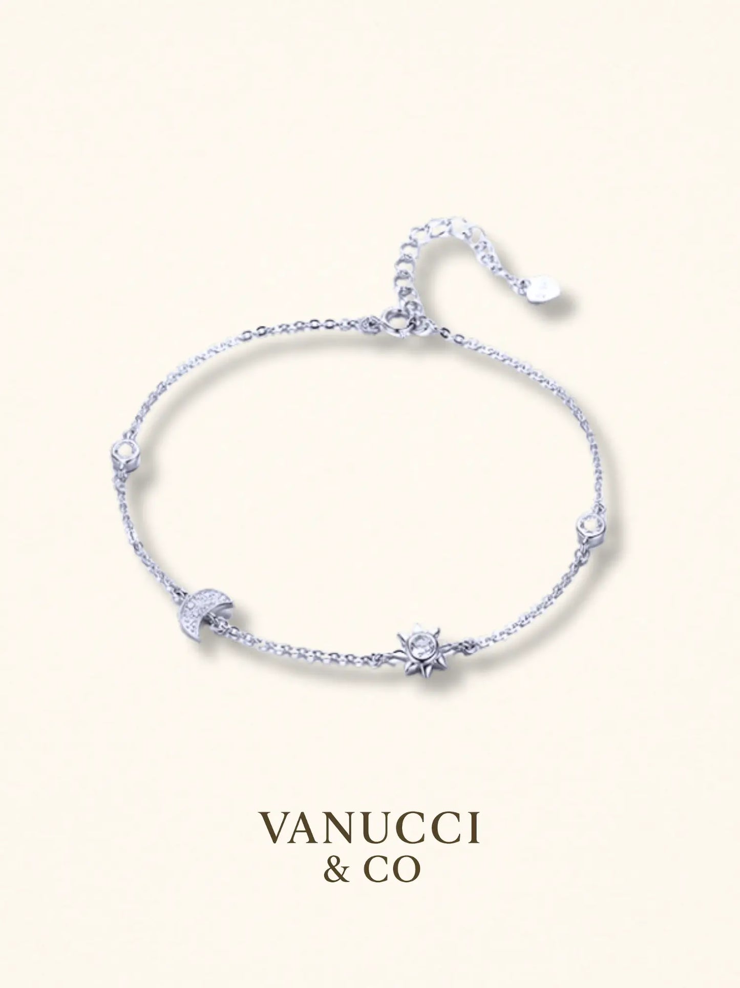Pulsera sol luna circonias blancas - VANUCCI & CO