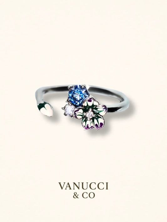 Anillo Flor Ajustable Plata 925 - VANUCCI & CO