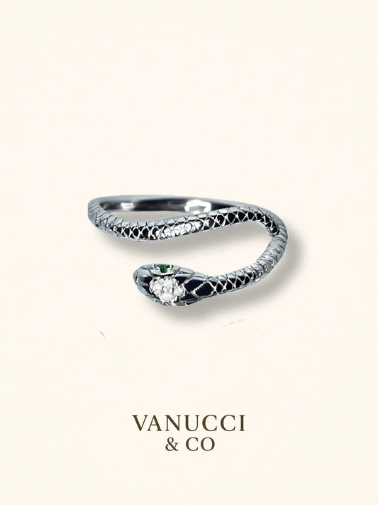Anillo Serpiente Ajustable Plata 925 - VANUCCI & CO