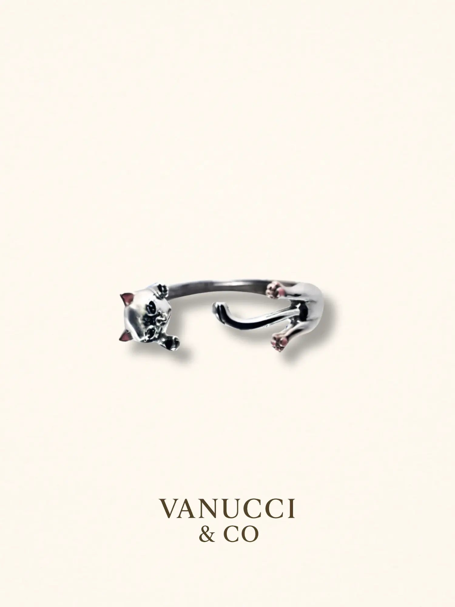 Anillo Gato Ajustable Plata 925 - VANUCCI & CO