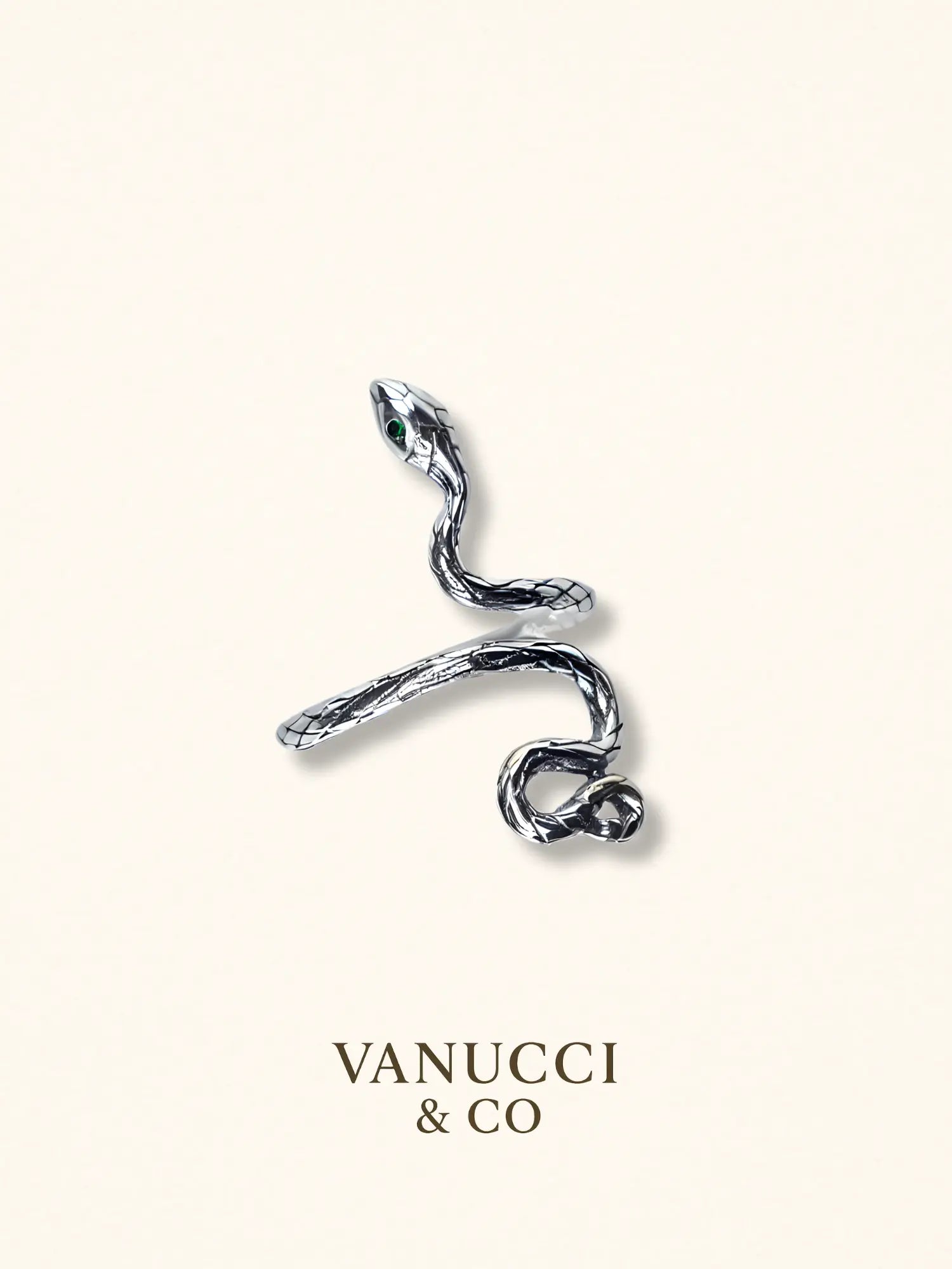 Anillo Serpiente Ajustable Plata 925 - VANUCCI & CO