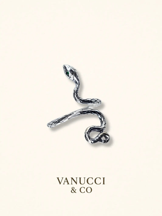 Anillo Serpiente Ajustable Plata 925 - VANUCCI & CO