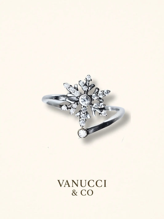Anillo Copo de Nieve Ajustable Plata 925 - VANUCCI & CO