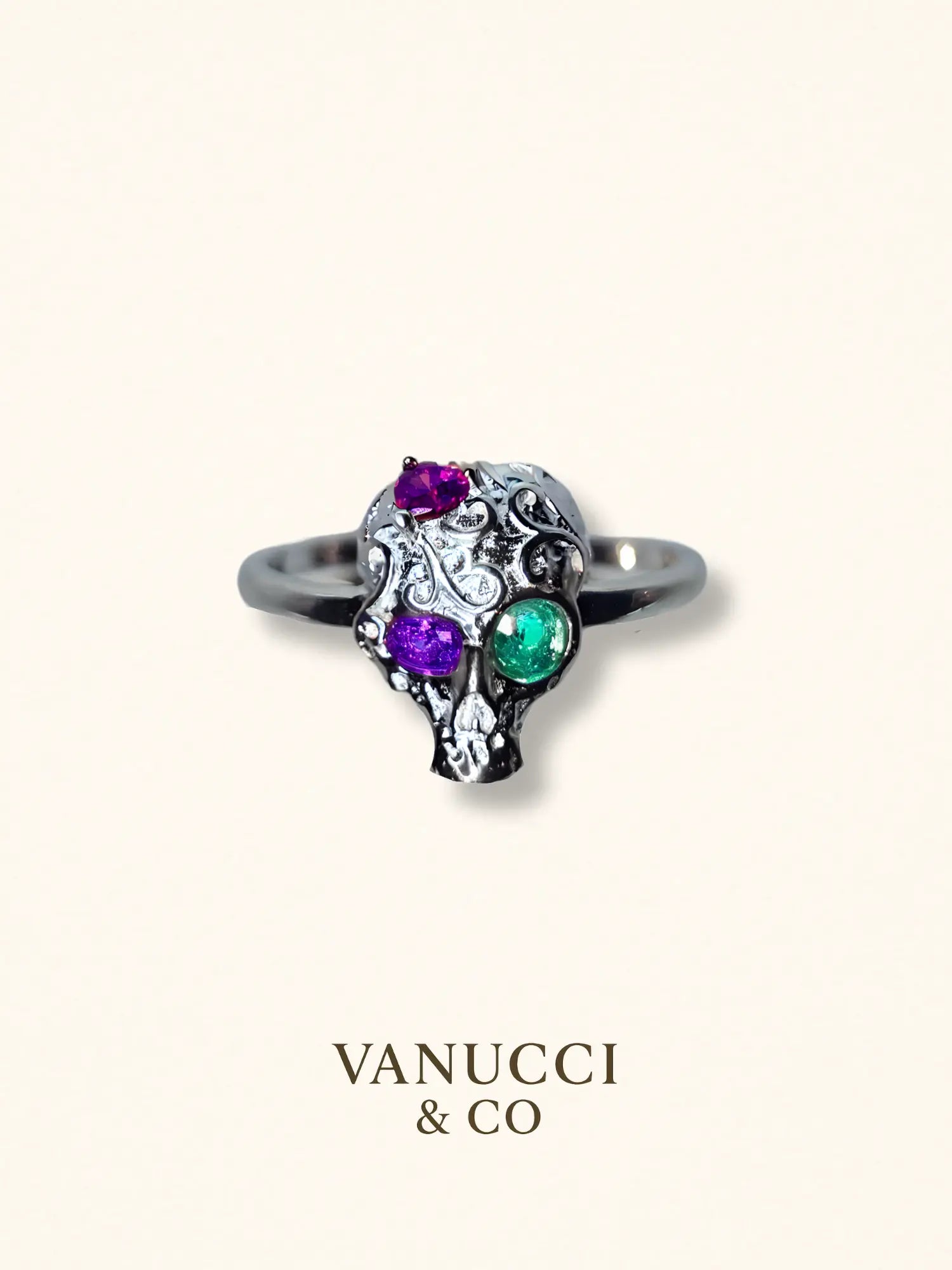 Anillo Calavera Ajustable Plata 925 - VANUCCI & CO