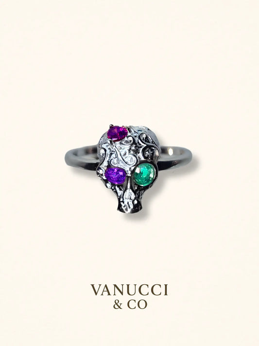 Anillo Calavera Ajustable Plata 925 - VANUCCI & CO