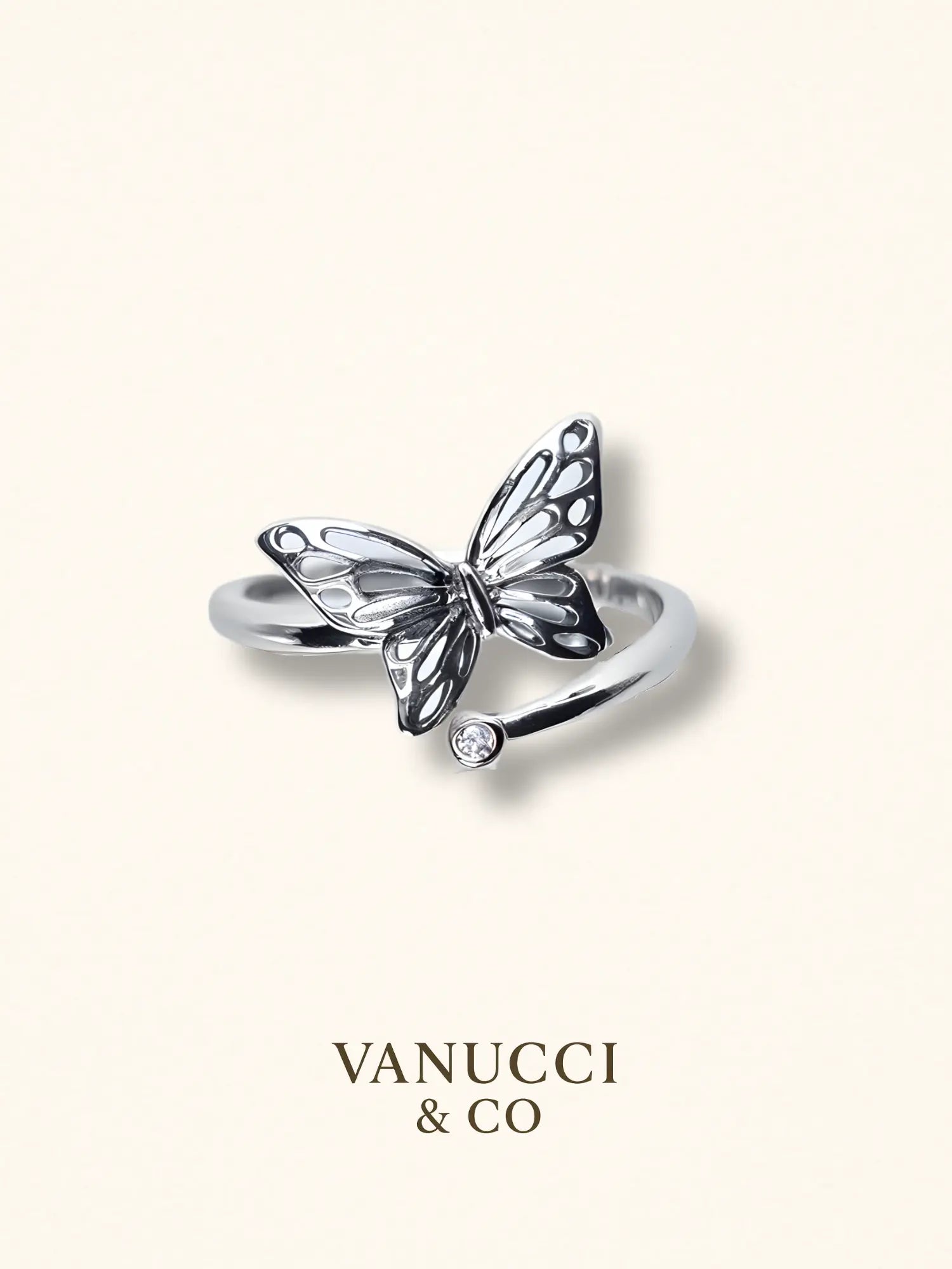 Anillo Mariposa Ajustable Plata 925 - VANUCCI & CO