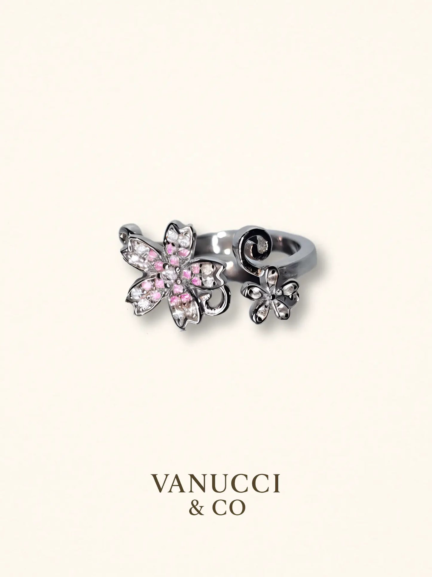 Anillo Flor Ajustable Plata 925 - VANUCCI & CO