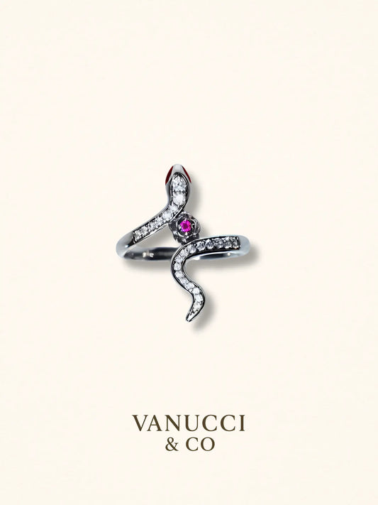 Anillo Serpiente Ajustable Plata 925 - VANUCCI & CO