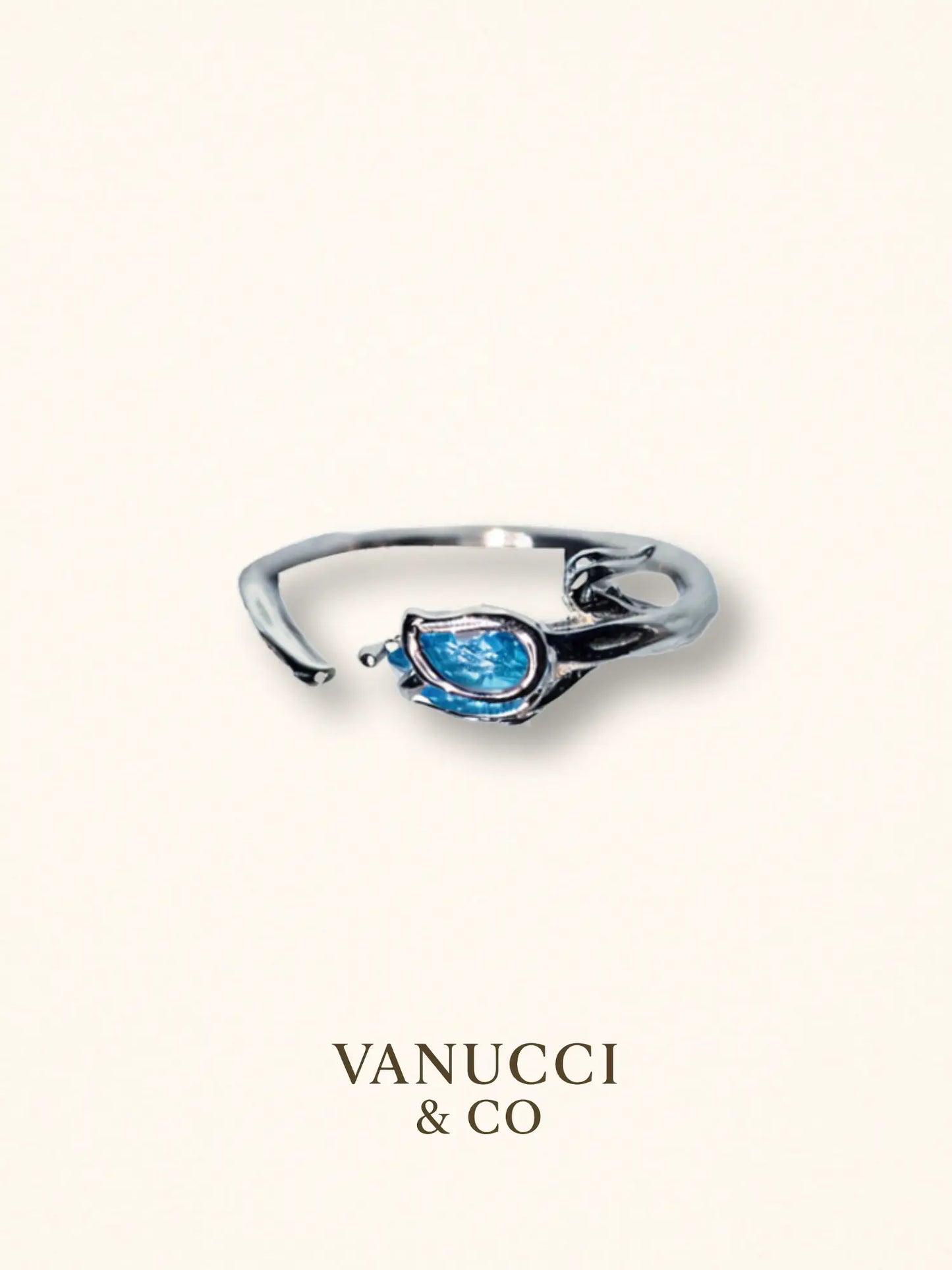 Anillo Flor Ajustable Plata 925 - VANUCCI & CO