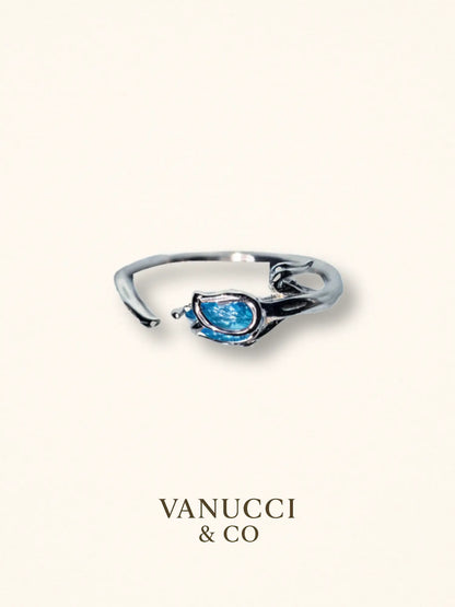 Anillo Flor Ajustable Plata 925 - VANUCCI & CO