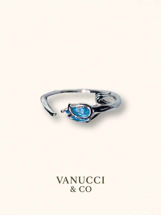 Anillo Flor Ajustable Plata 925 - VANUCCI & CO
