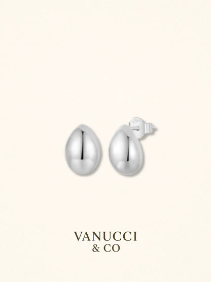 Aretes gota agua plateados espejo Plata 925 - VANUCCI & CO