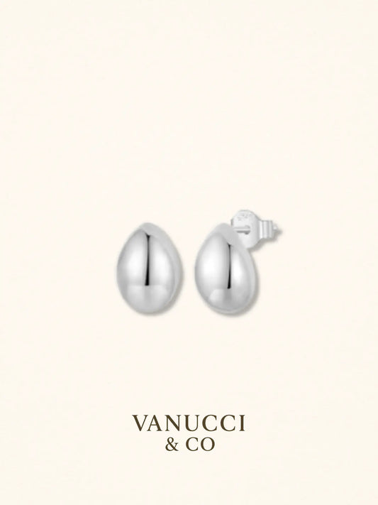 Aretes gota agua plateados espejo Plata 925 - VANUCCI & CO