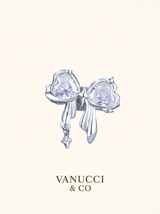 Arete lazo circonias blancas corazón Plata 925 - VANUCCI & CO