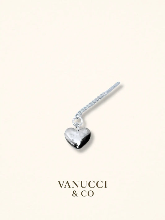 Arete largos varilla corazón liso Plata 925 - VANUCCI & CO