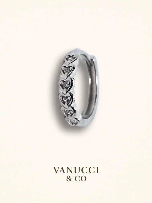 Arete Hilera de Corazones Plata 925 - VANUCCI & CO