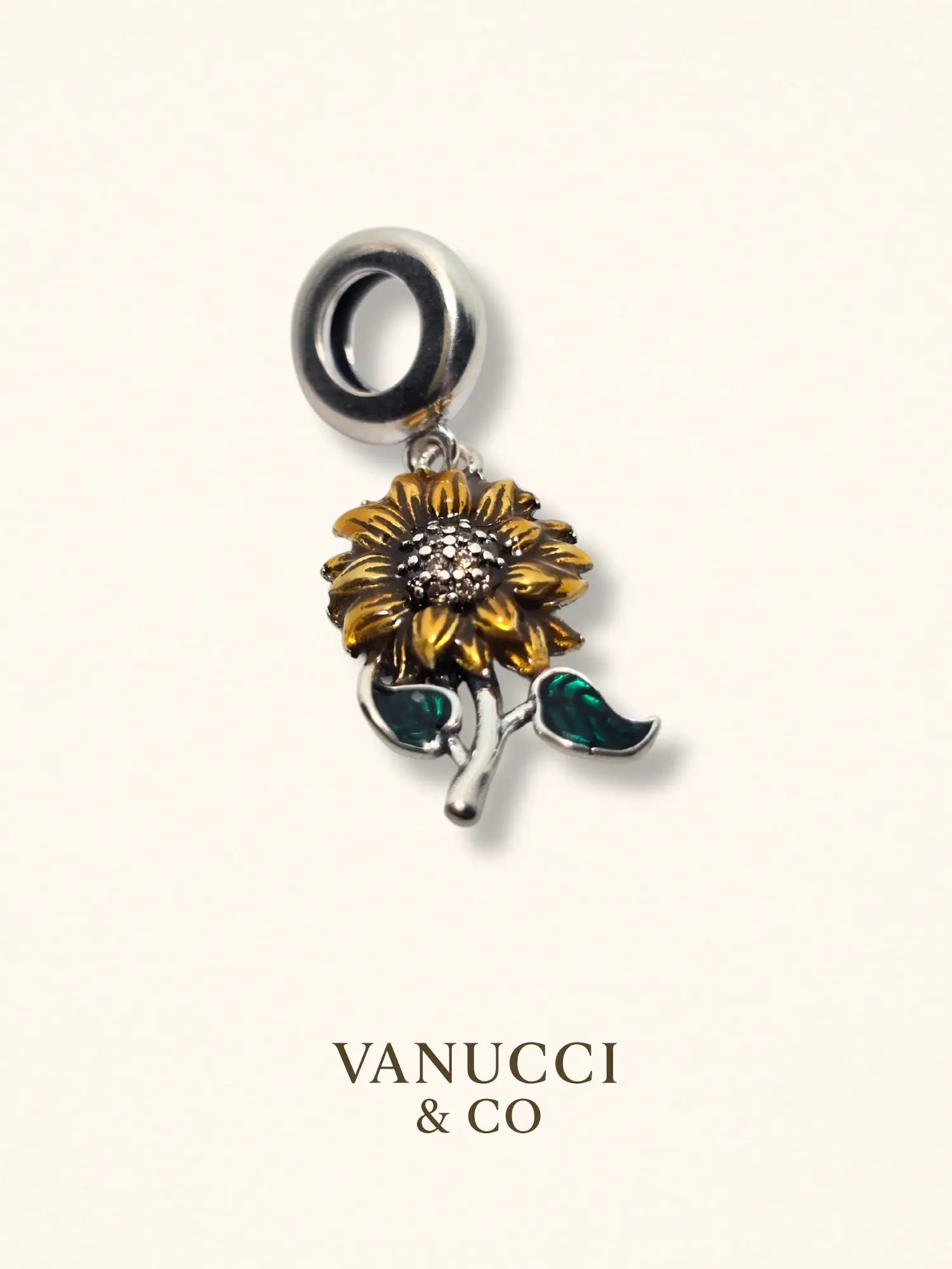 Charm colgante con diseño de girasol Plata 925 - VANUCCI & CO