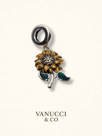 Charm colgante con diseño de girasol Plata 925 - VANUCCI & CO