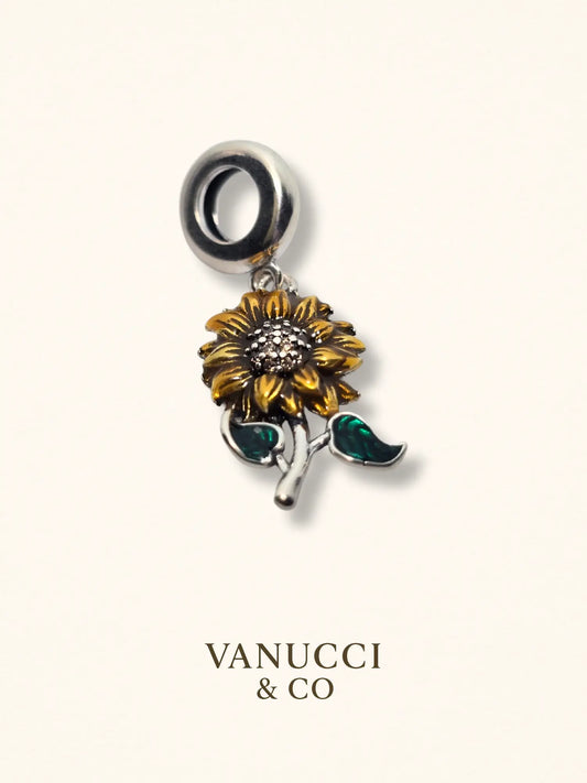 Charm colgante con diseño de girasol Plata 925 - VANUCCI & CO