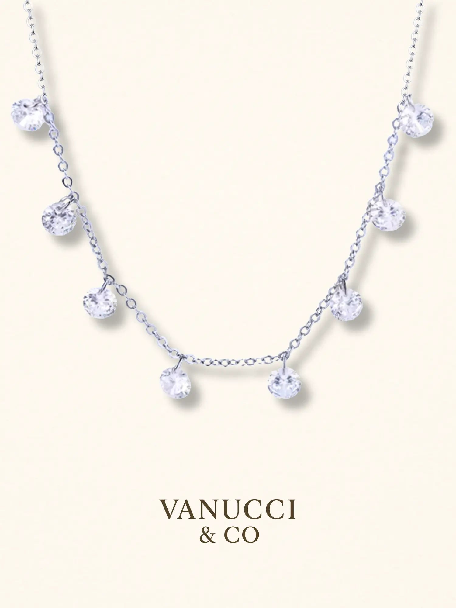 Collar con varias circonias blancas de corte redondo Plata 925 - VANUCCI & CO