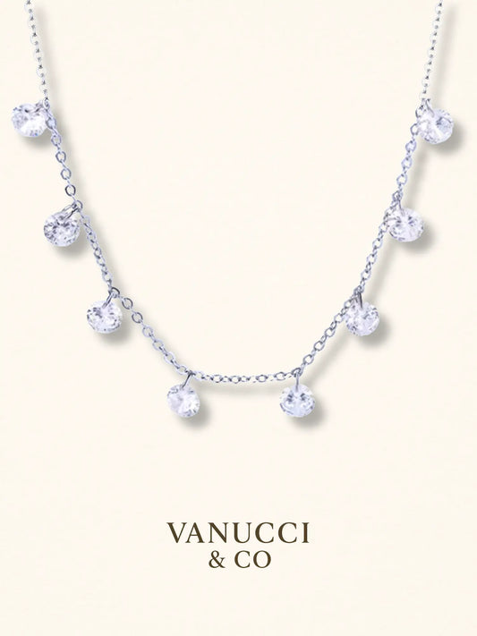 Collar con varias circonias blancas de corte redondo Plata 925 - VANUCCI & CO