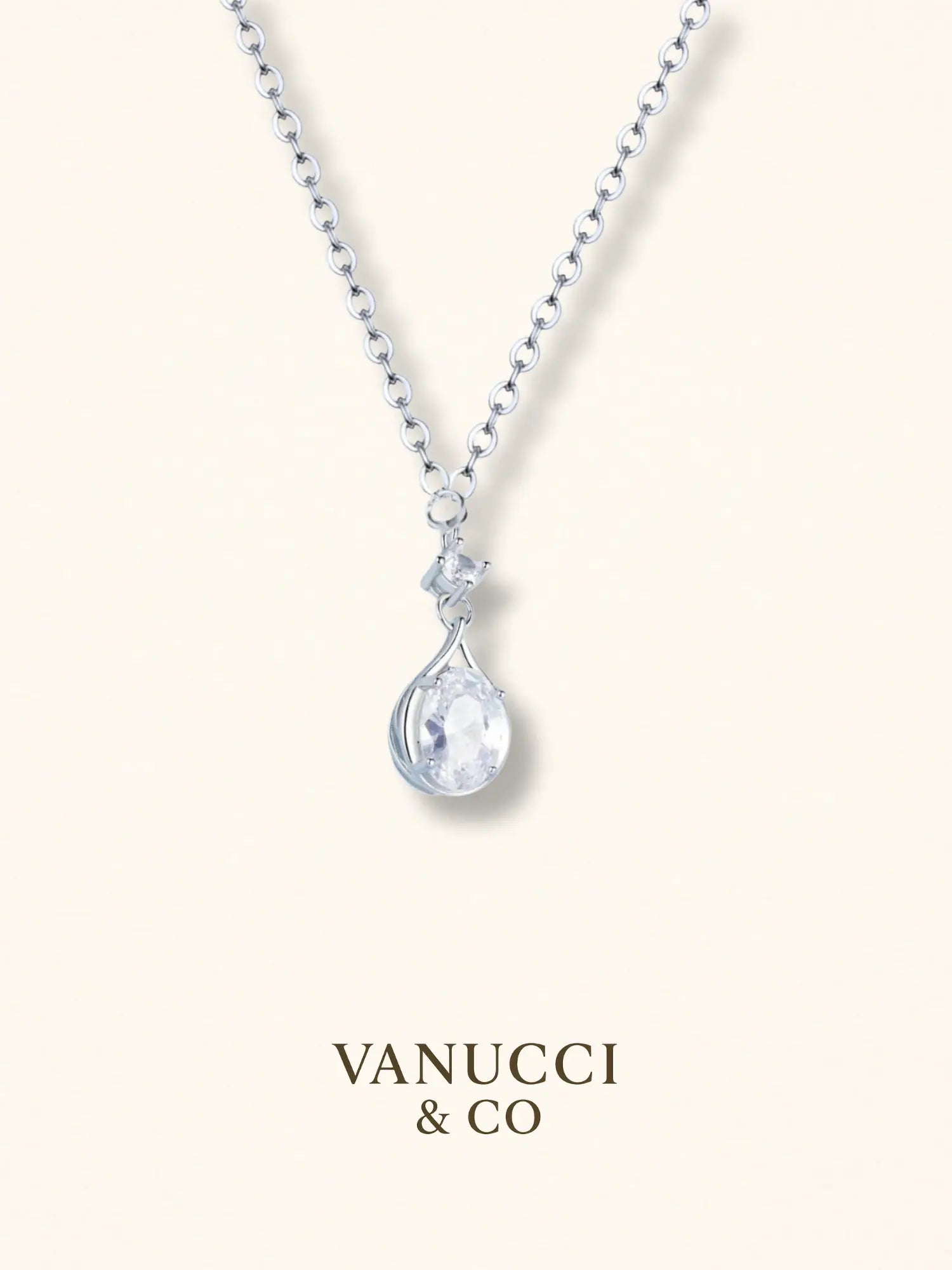 Collar de plata con colgante en forma de gotaPlata 925 - VANUCCI & CO