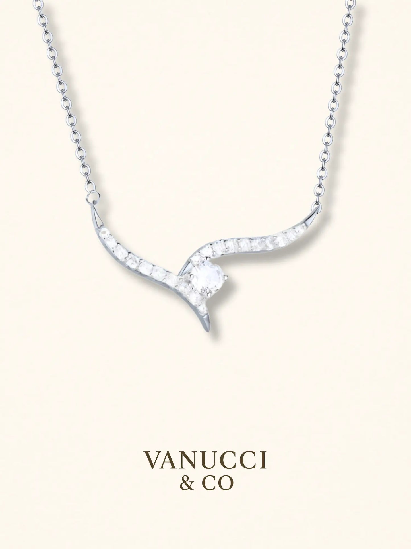Collar alas asimétrico circonias blancas Plata 925 - VANUCCI & CO