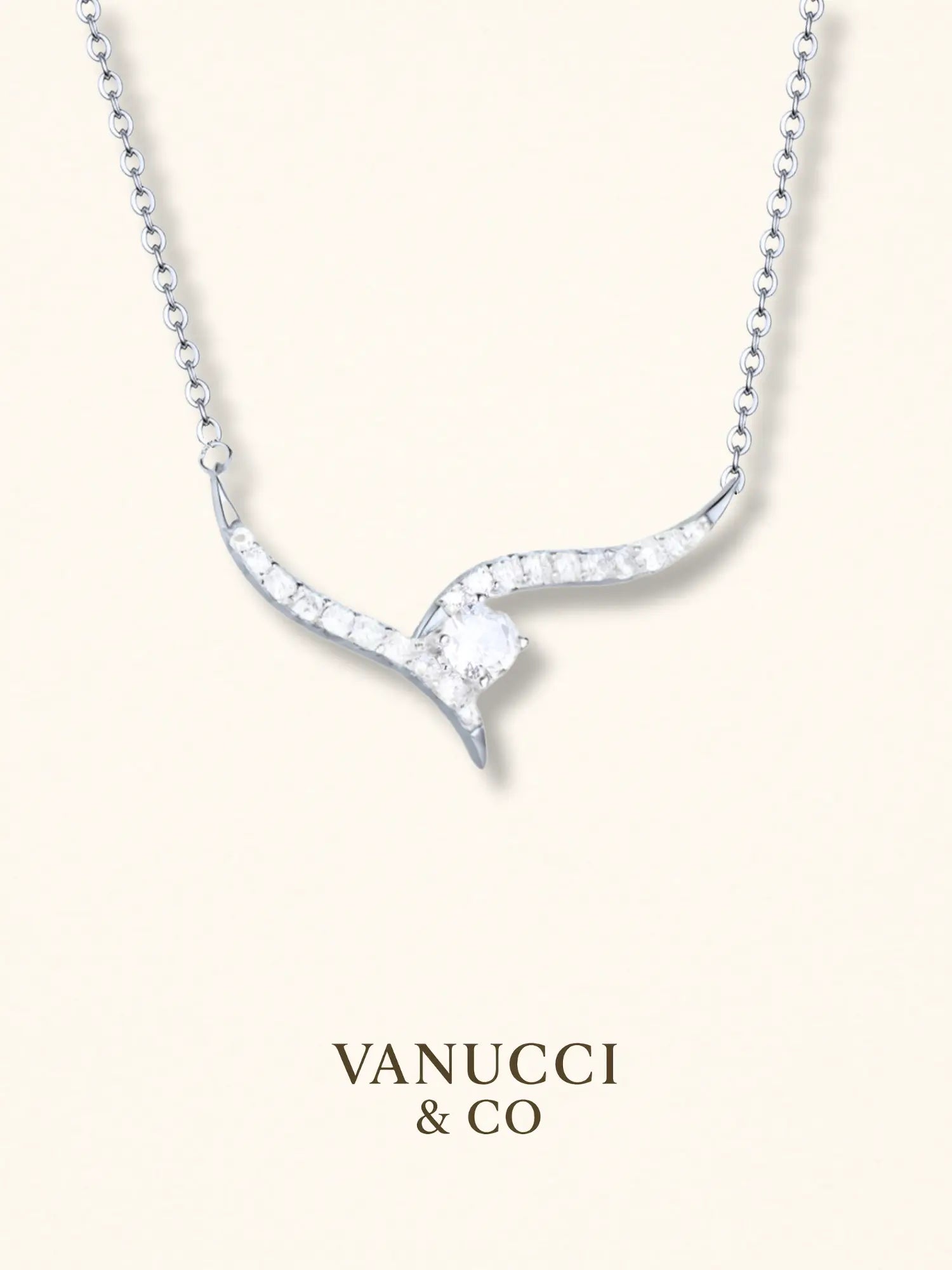Collar alas asimétrico circonias blancas Plata 925 - VANUCCI & CO