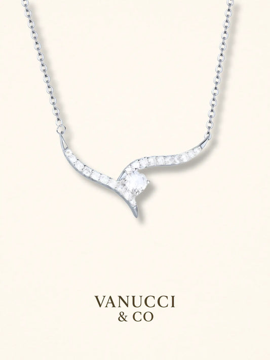 Collar alas asimétrico circonias blancas Plata 925 - VANUCCI & CO