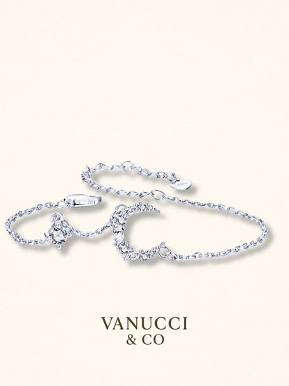 Pulsera luna creciente circonias blancas Plata 925 - VANUCCI & CO
