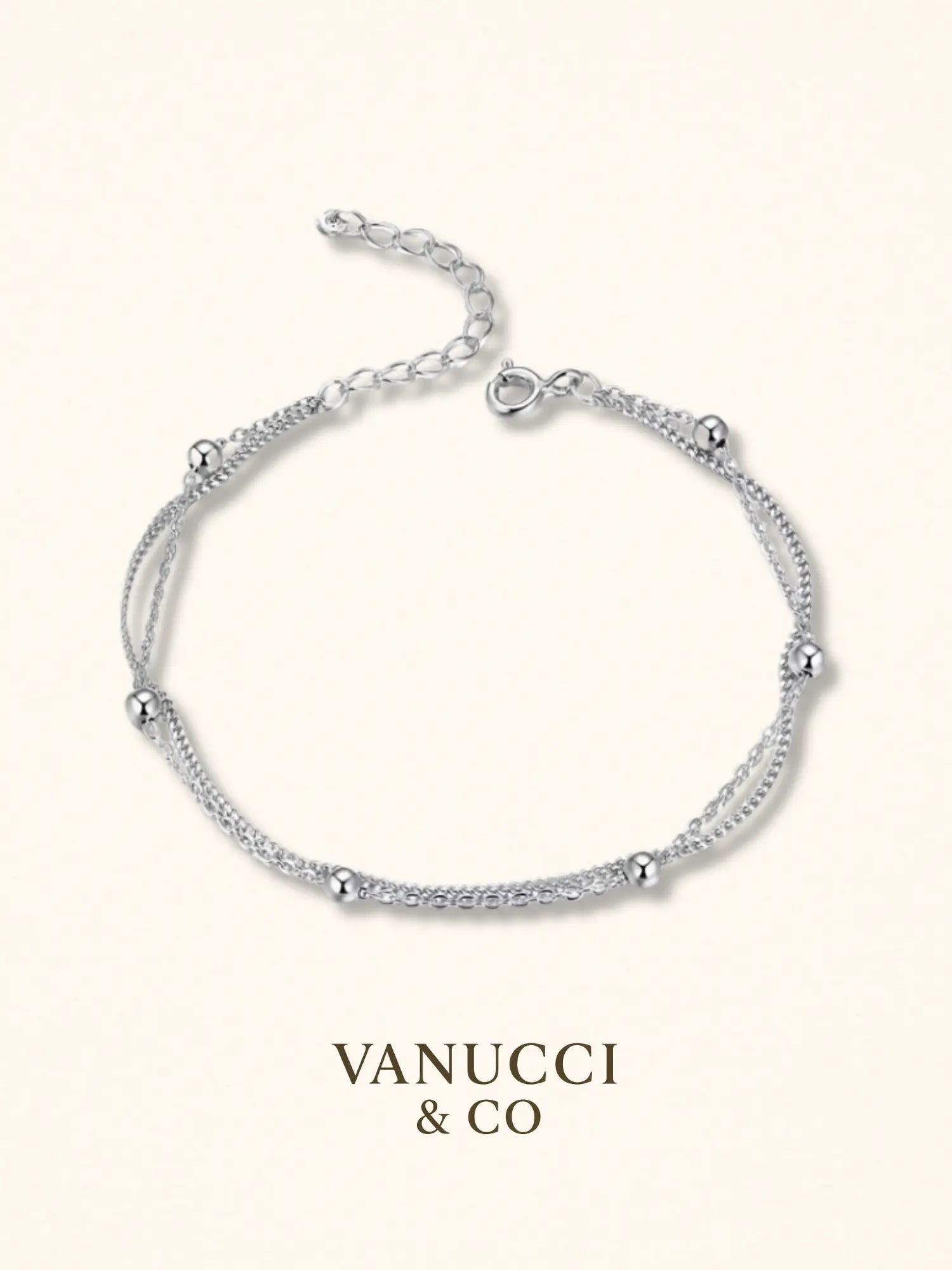 Pulsera doble oro cuentas redondeadas - VANUCCI & CO
