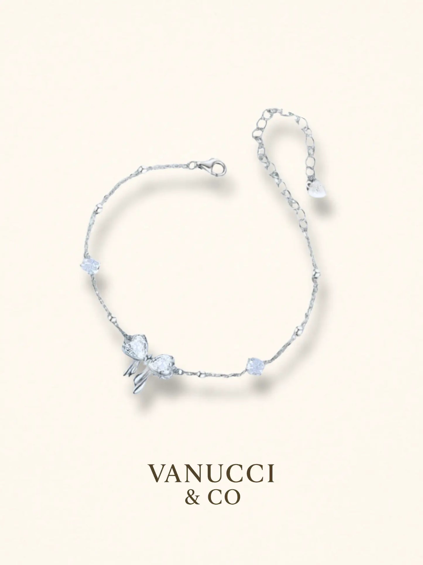 Pulsera lazo circonias blancas laterales - VANUCCI & CO