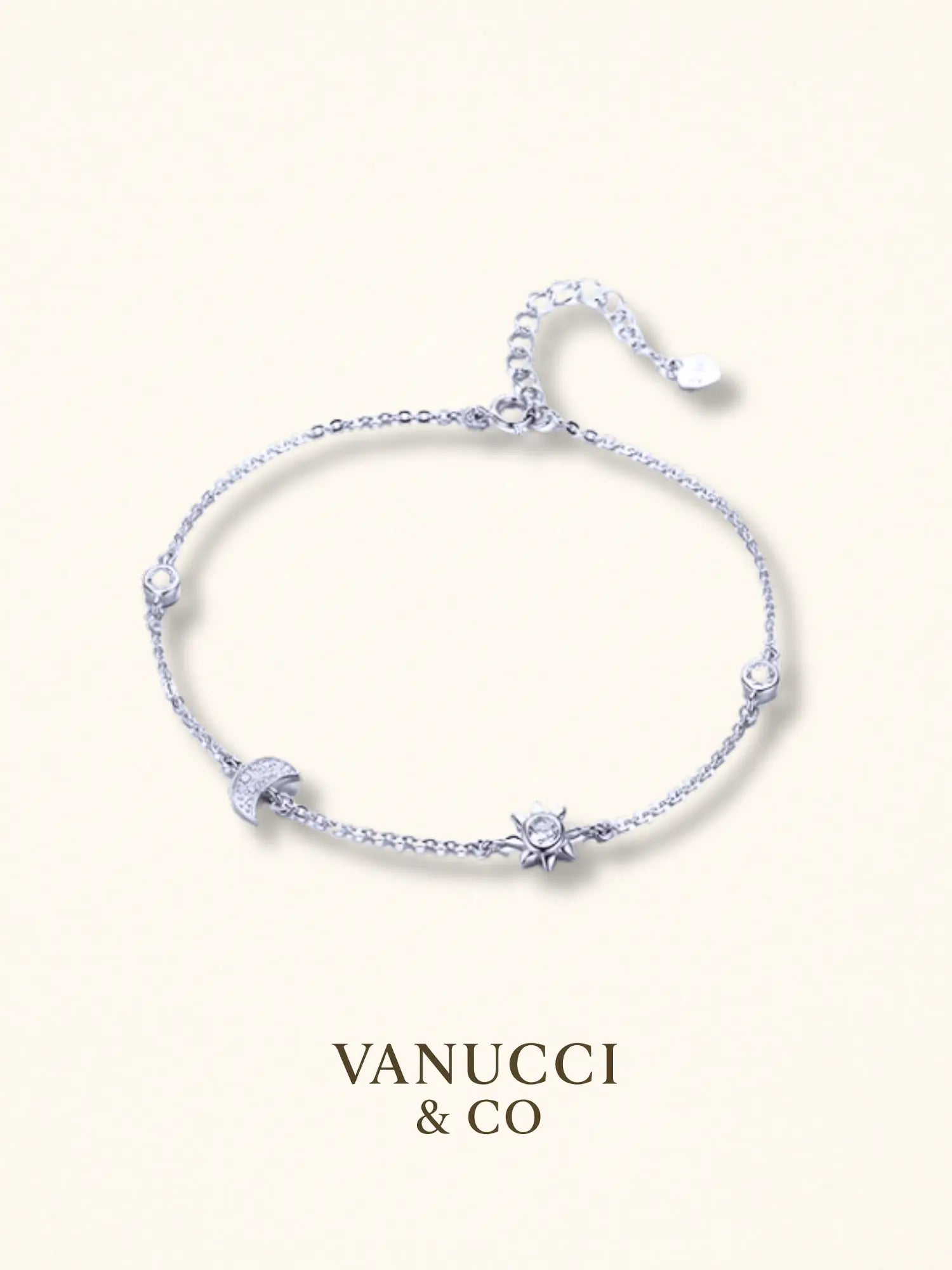 Pulsera sol luna circonias blancas - VANUCCI & CO