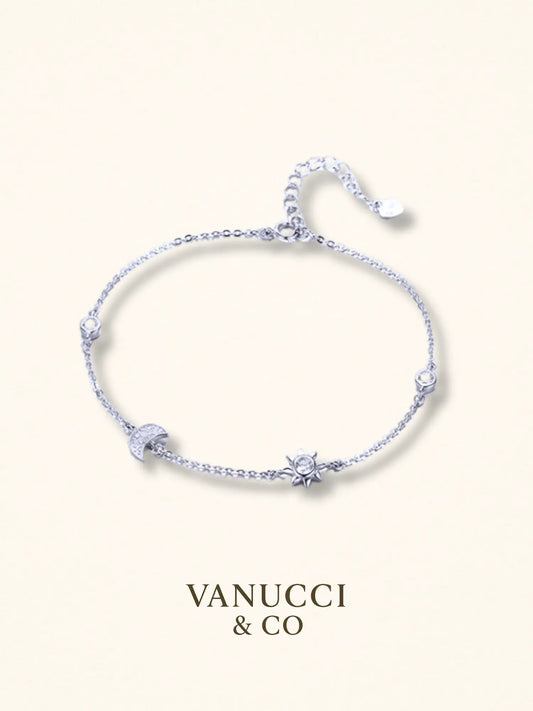 Pulsera sol luna circonias blancas - VANUCCI & CO