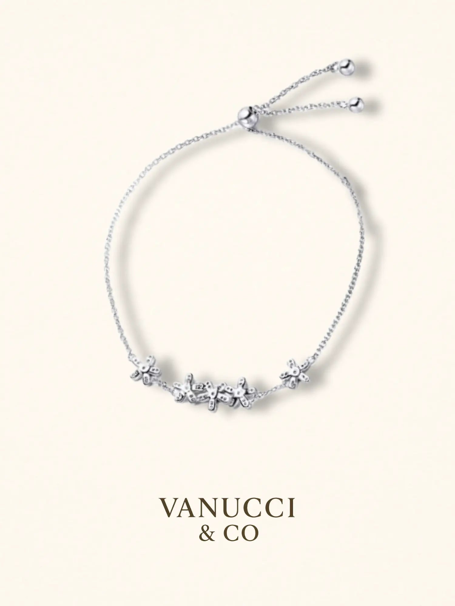 Pulsera margaritas circonias blancas centro - VANUCCI & CO
