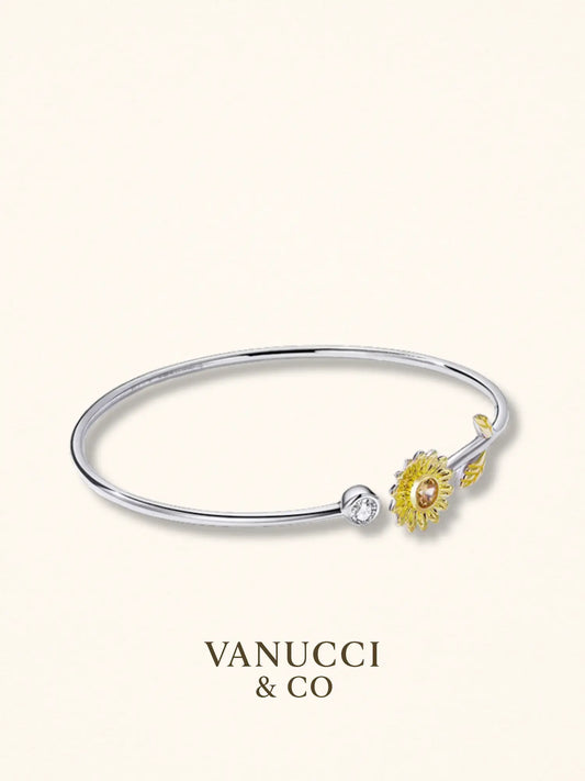 Pulsera girasol esmalte amarillo circonia ámbar - VANUCCI & CO