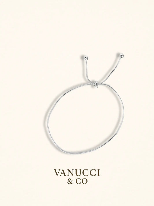 Tobillera minimalista plata ajustable Plata 925 - VANUCCI & CO